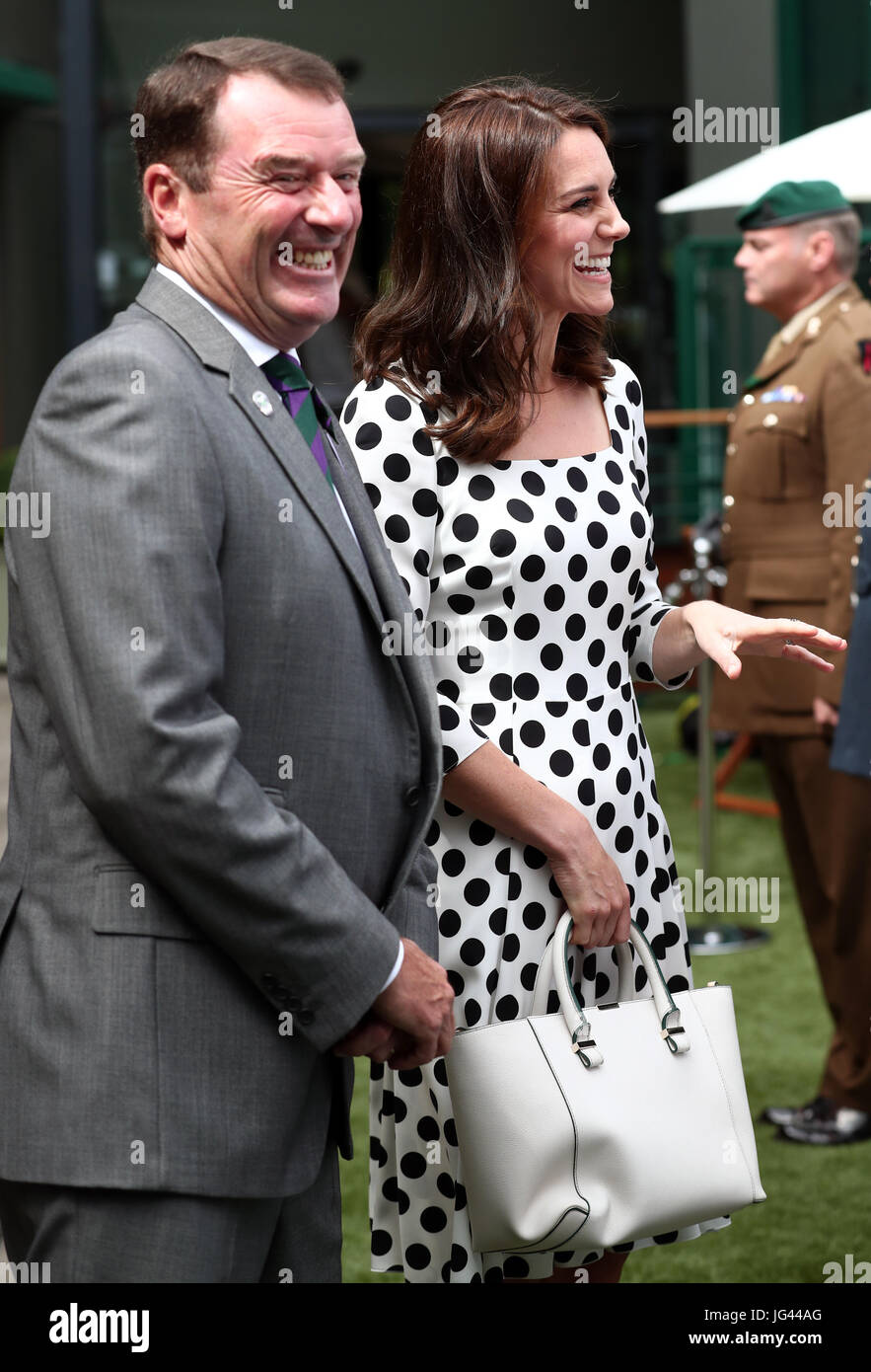 The Duchess of Cambridge as she meets servicemen and women on day one