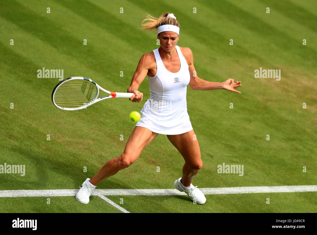 Camila in action against Alize on day one of the