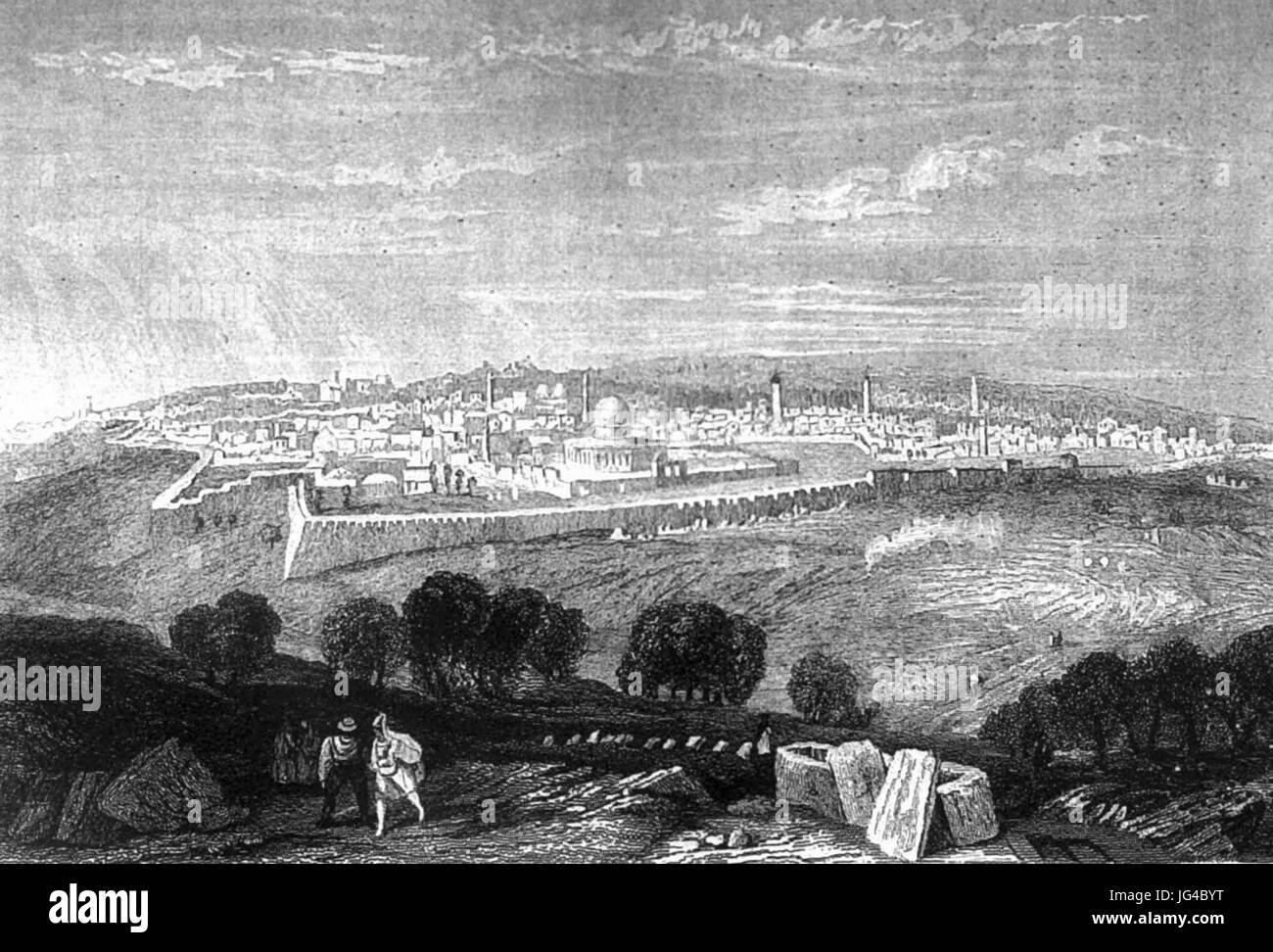Panoramic of Jerusalem, Illustration for La TerreSainte et les lieux