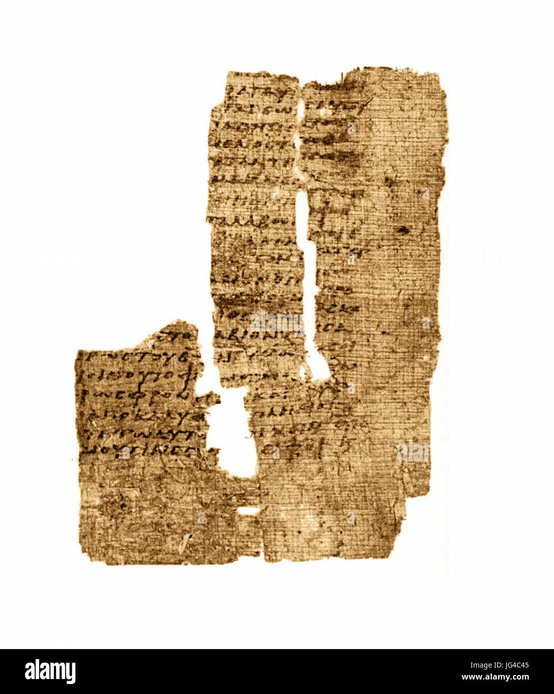 Papyrus 16 - Papyrus Oxyrhynchus 1009 - Cairo Egyptian Museum JE 47424 - Epistle to the Philippians 3,10-17, 4,2-8 Stock Photo