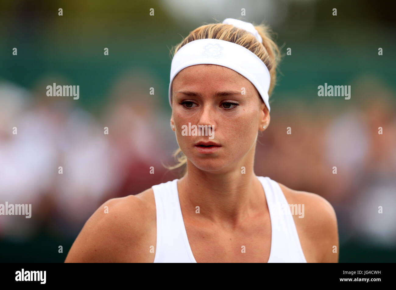 Camila during her match against Alize on day one of the