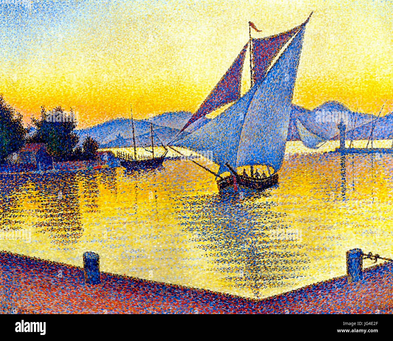 Paul Signac - The Port at Sunset. Saint-Tropez. Opus 236. 1892