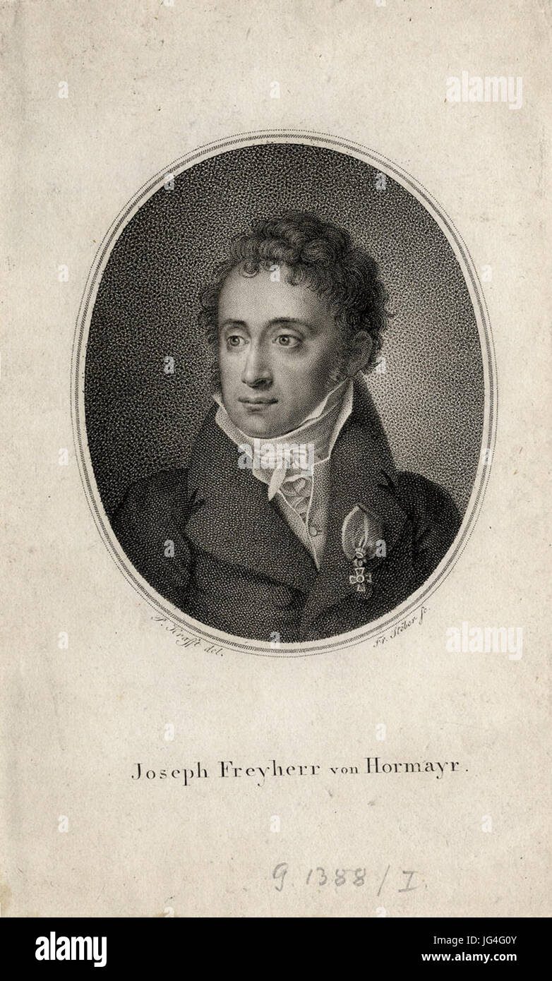 Peter Krafft Porträt Joseph Freyherr von Hormayr c1820 ubs G 1388 I Stock Photo