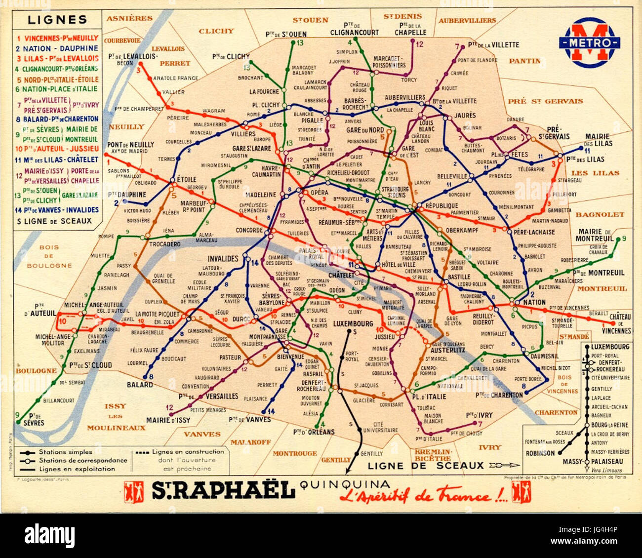 Métro map hi-res stock photography and images - Alamy