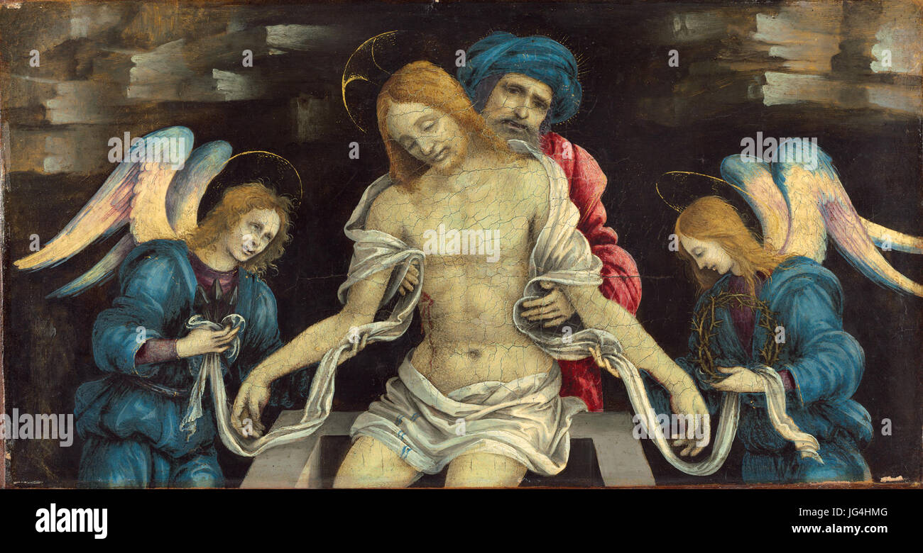 Pietà (The Dead Christ Mourned by Nicodemus and Two Angels) A16086 Stock Photo