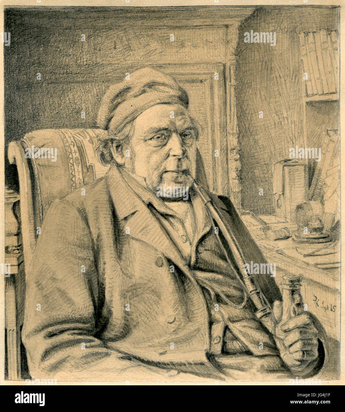 Pietro Krohn Porträt des Ditlev Gotthard Monrad Stock Photo - Alamy
