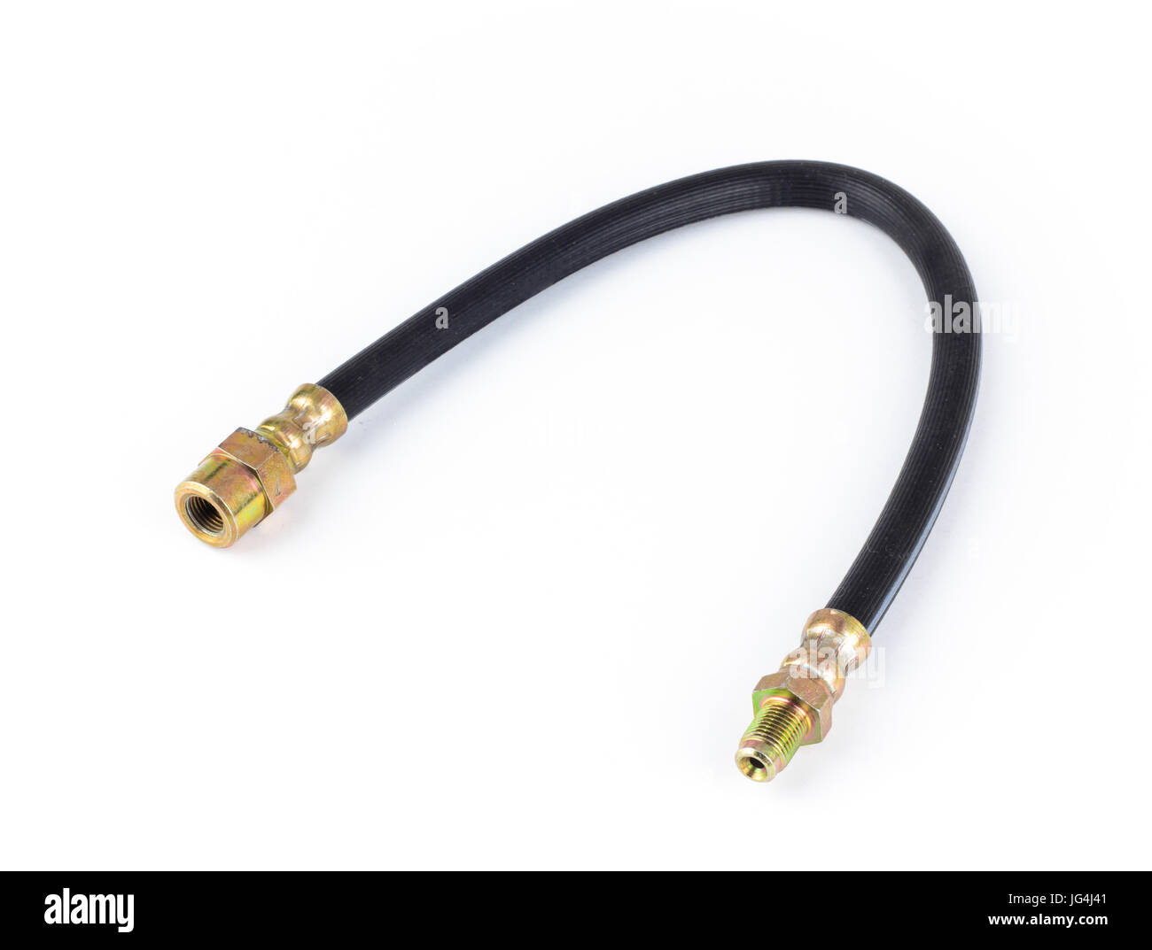 Brake hose for a car on a white background Stock Photo