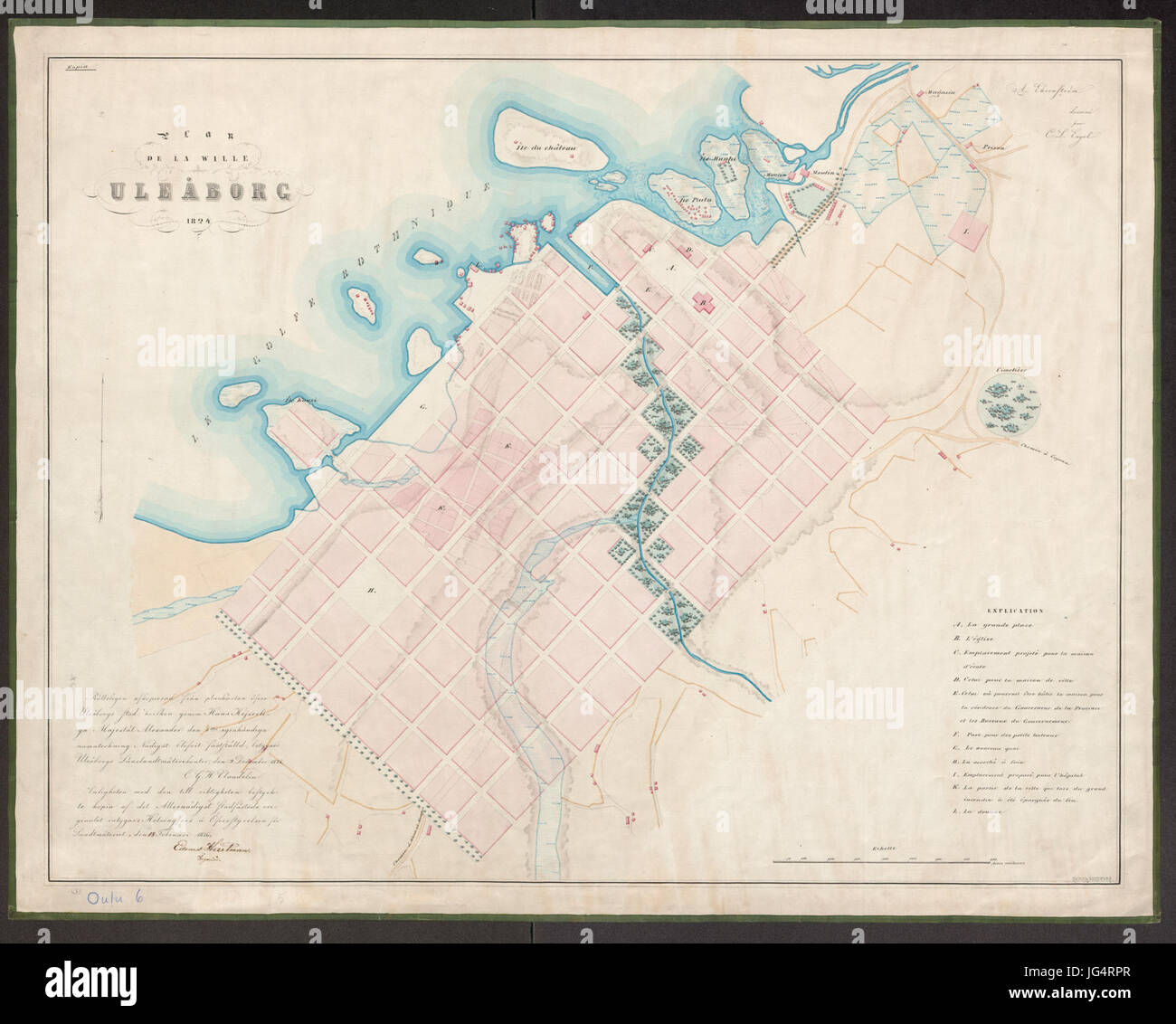 Plan de la Ville Uleåborg 1824 Stock Photo - Alamy