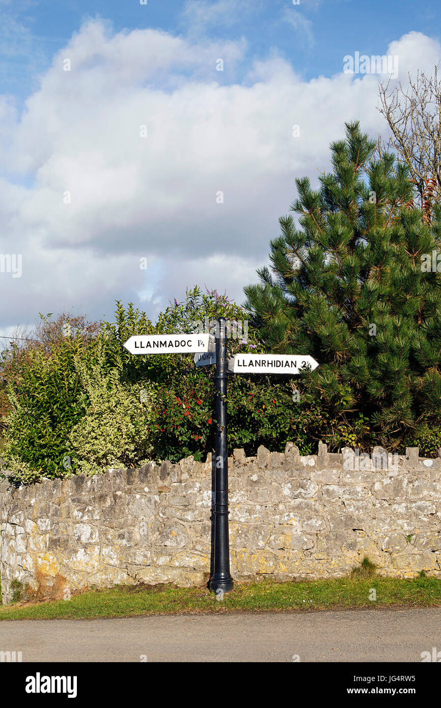 Signpost in a country lane Stock Photo