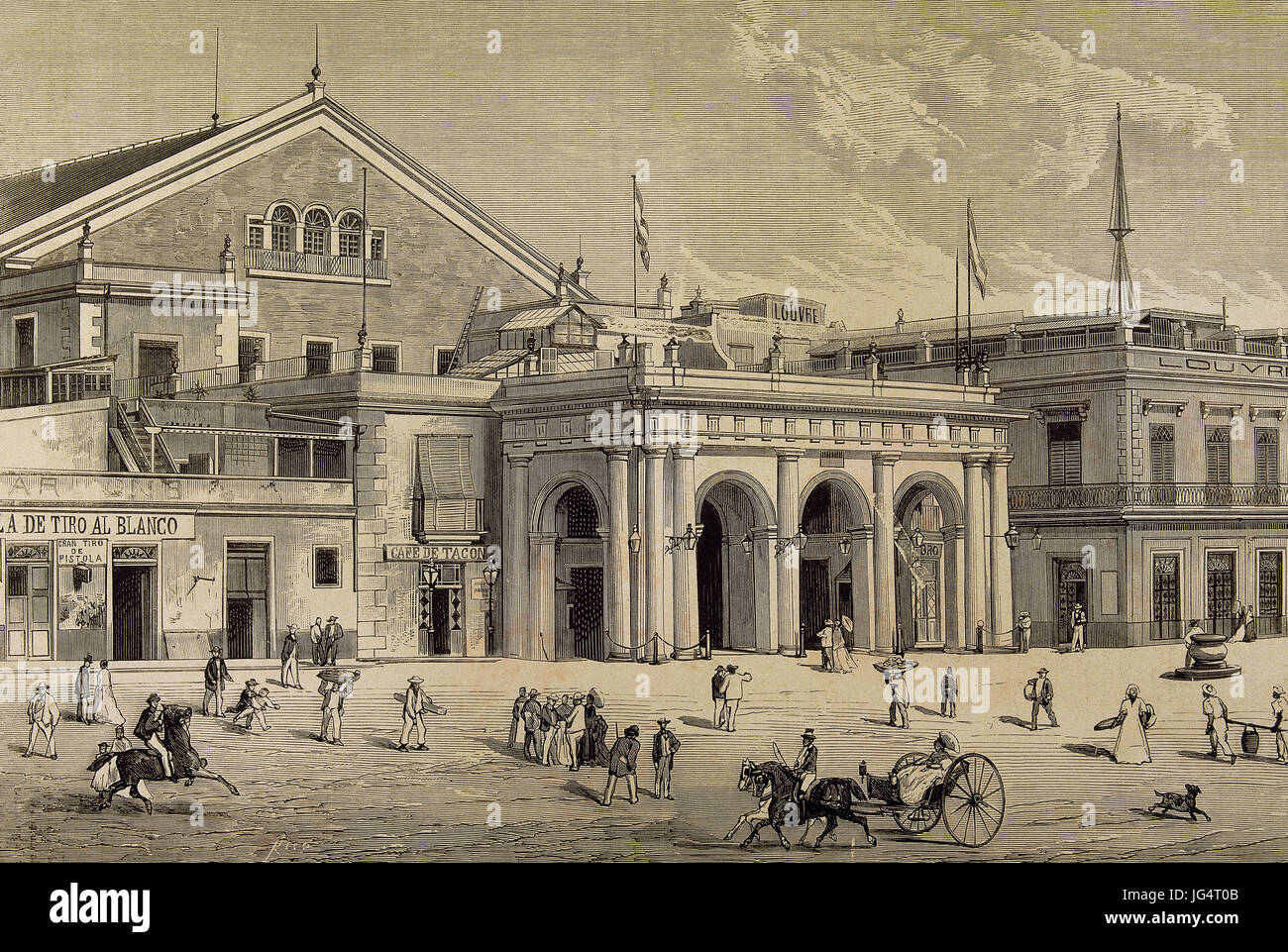 Cuba. Havana. Tacon Theatre. Engraving. 'La Ilustracion Espanola y Americana', 1880. Stock Photo
