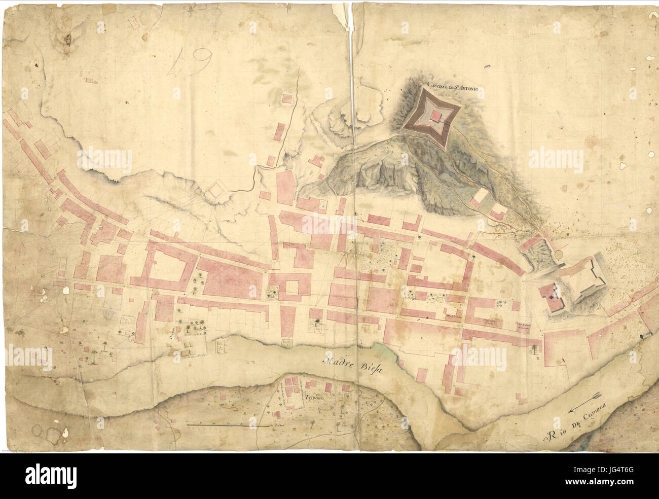 Plano de Cumaná c.1700 Stock Photo