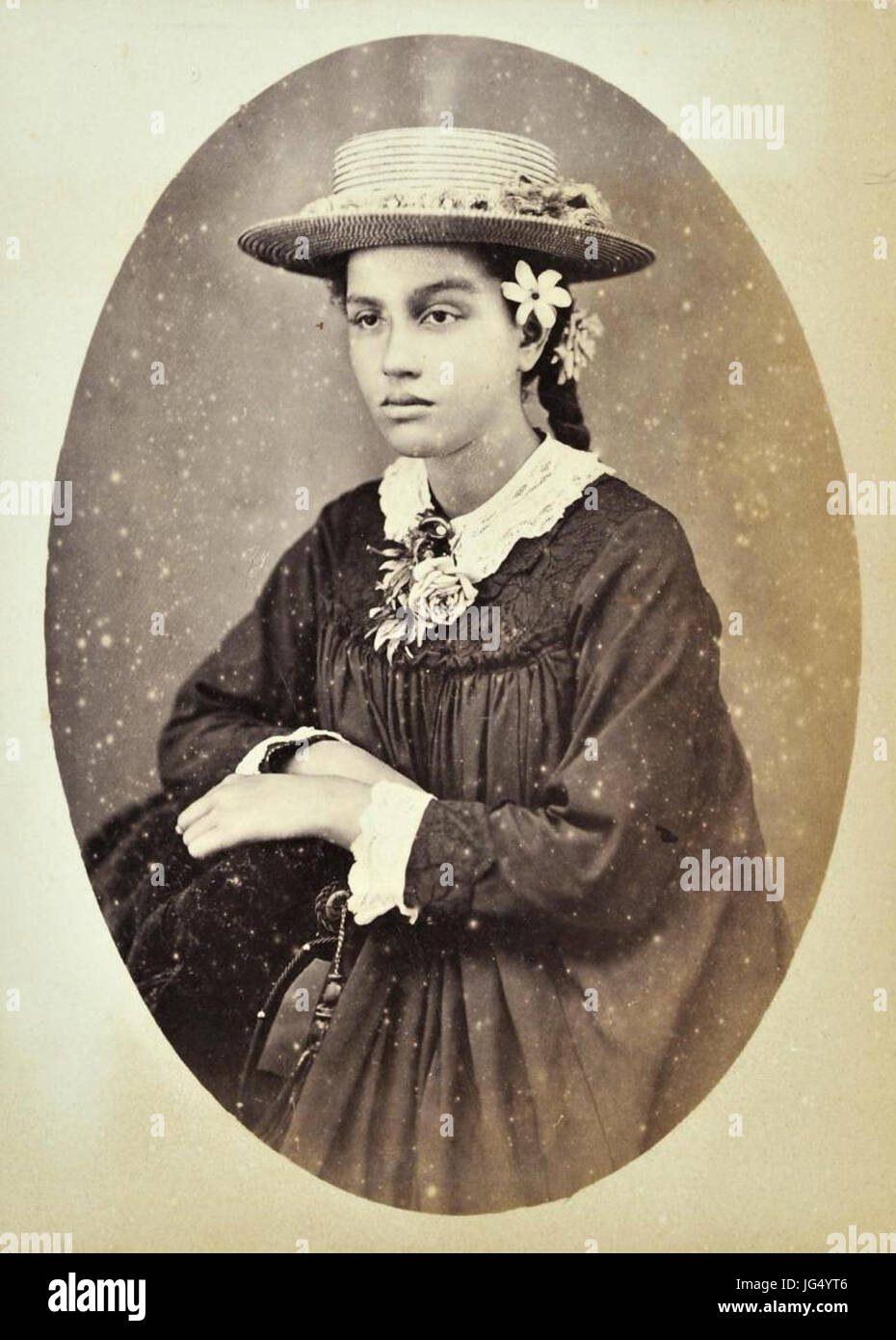 Portrait De Tahitienne A L Europeenne Vers 10 Stock Photo Alamy