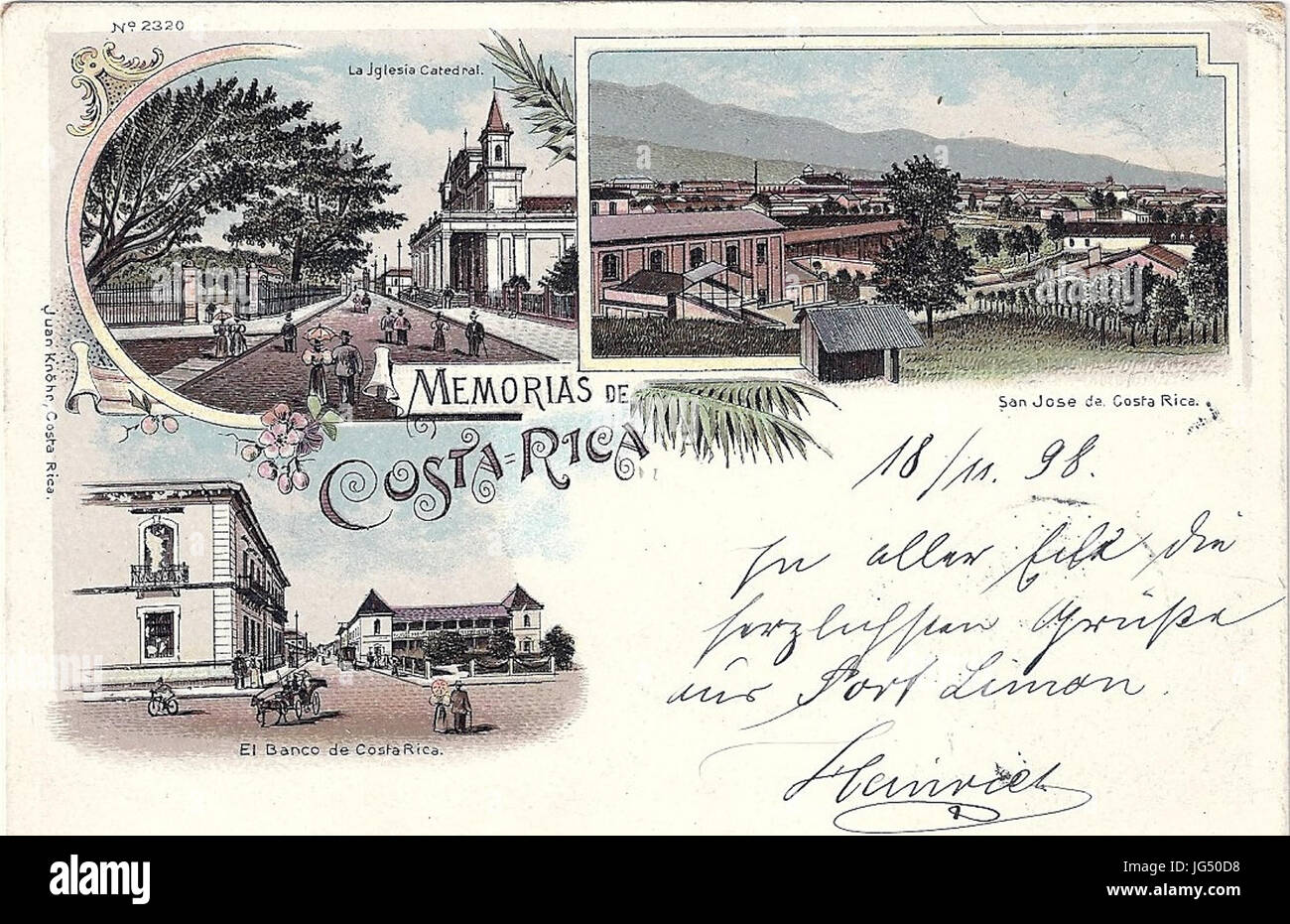 Postal año 1898, de Costa Rica Stock Photo Alamy