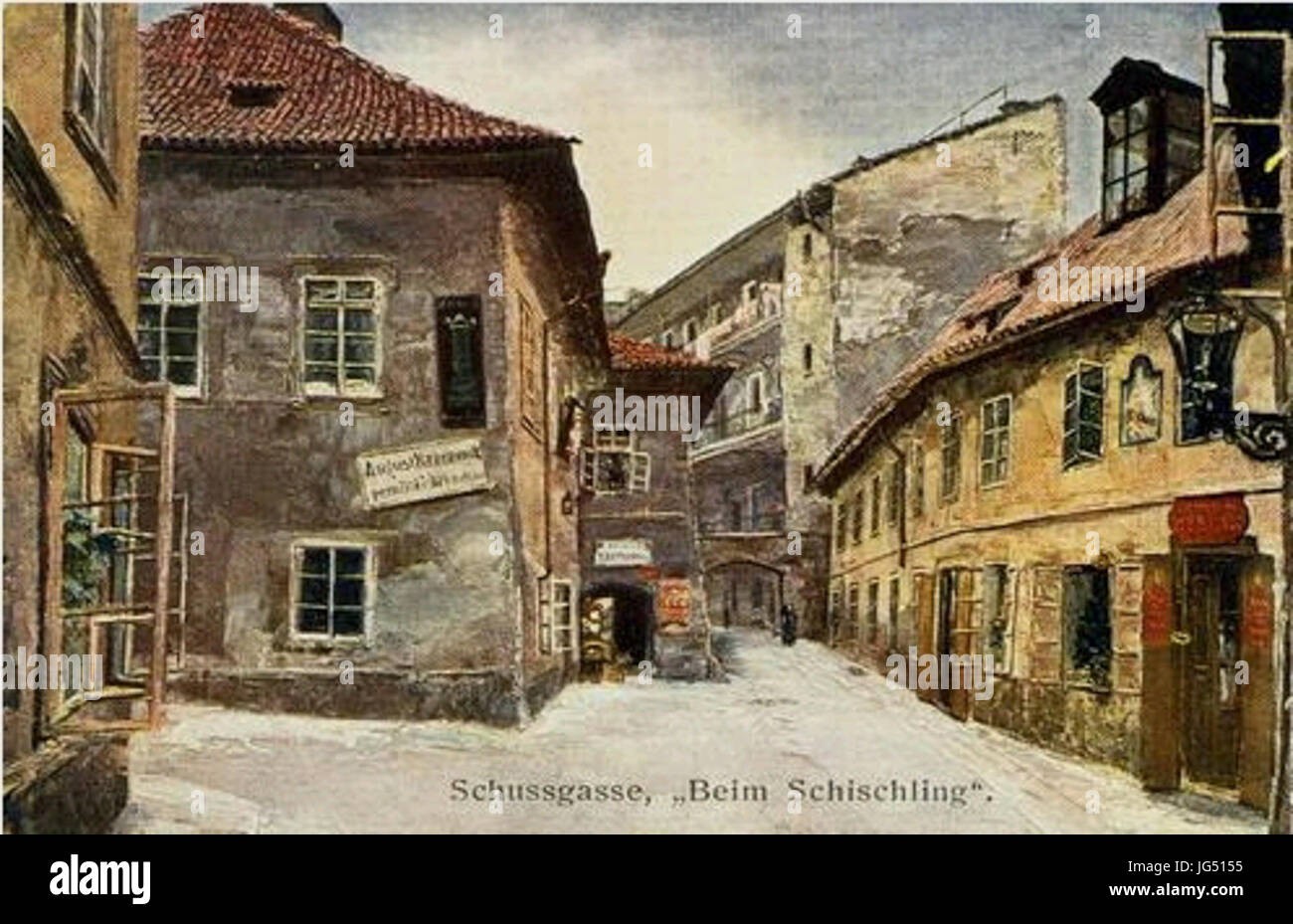 Prag Schussgasse - Ölgemälde von Minarik Stock Photo