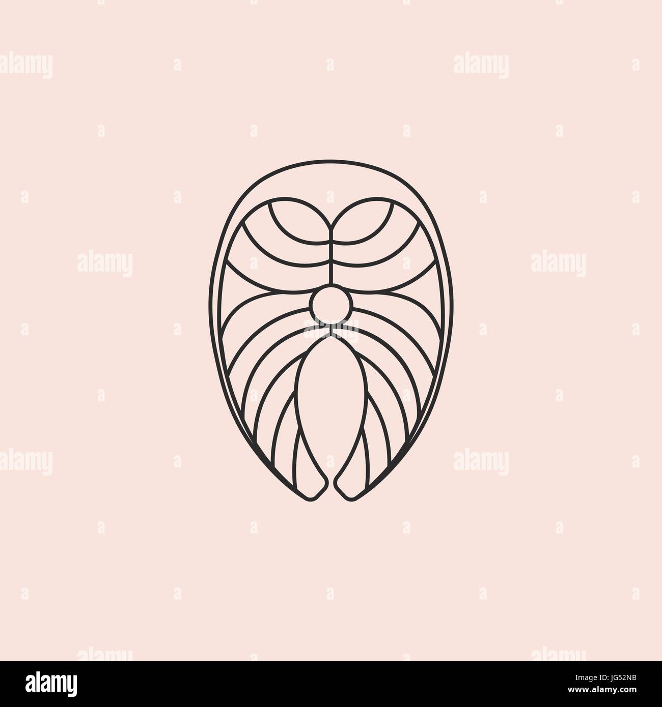 Salmon steak icon. Fish steak icon Stock Vector Image & Art - Alamy