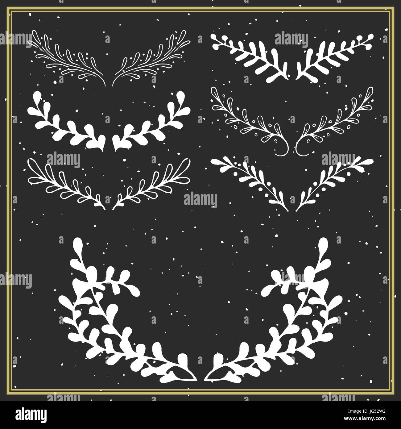Collection of hand drawn floral borders and dividers Stock Vector Image ...