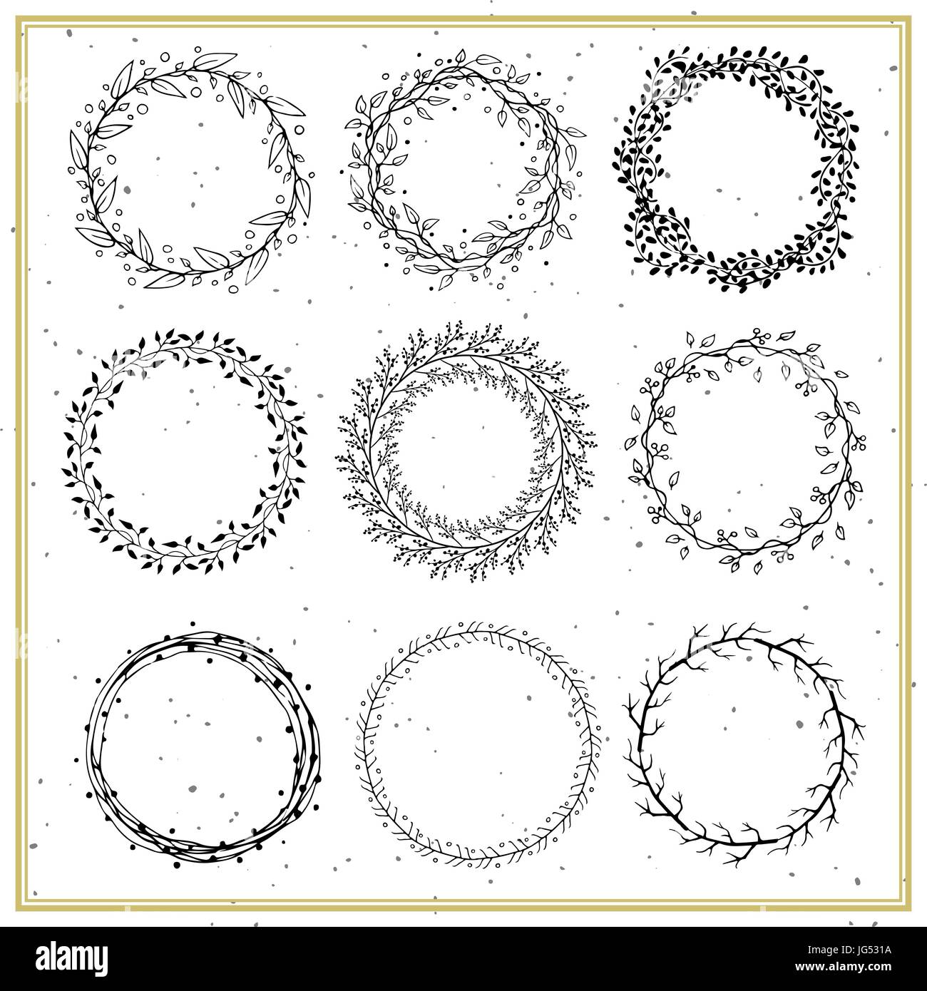 Collection of hand drawn floral frames Stock Vector Image & Art - Alamy