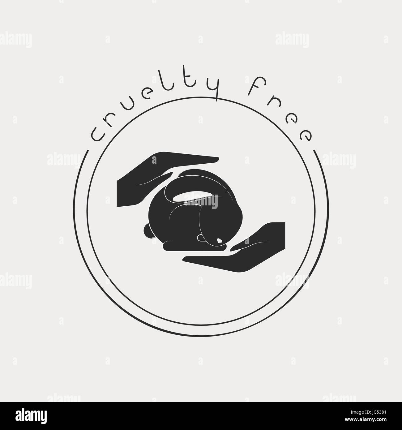 Animal cruelty free logo. Not tested on animals symbol Stock Vector