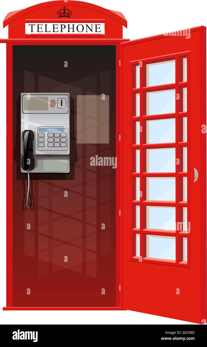 London Telephone Booth Stock Vector