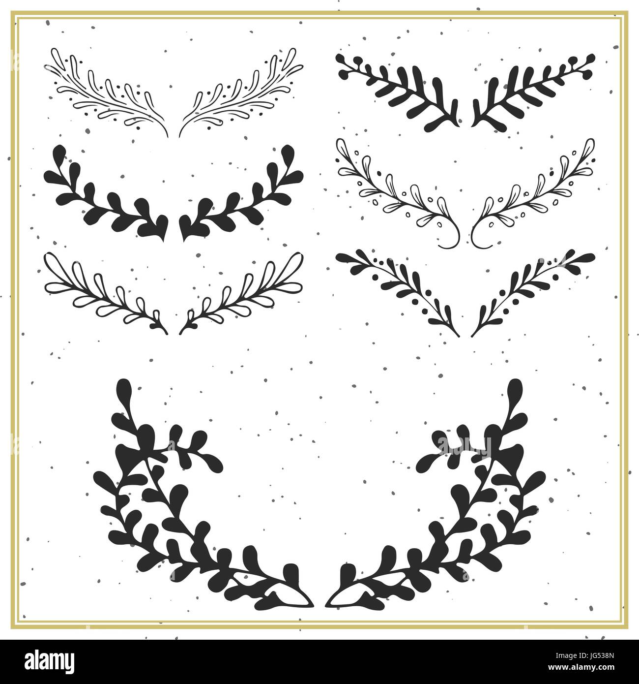 Collection of hand drawn floral borders and dividers Stock Vector Image ...