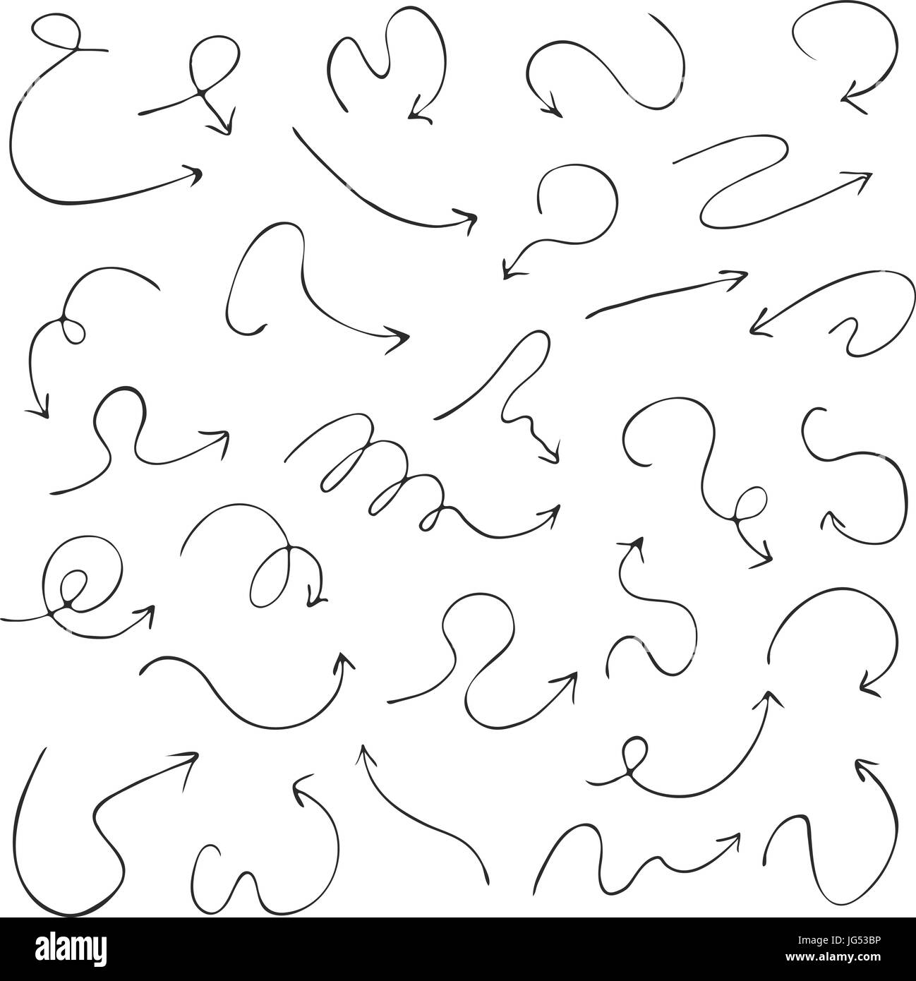Set of black hand drawn arrows Stock Vector Image & Art - Alamy