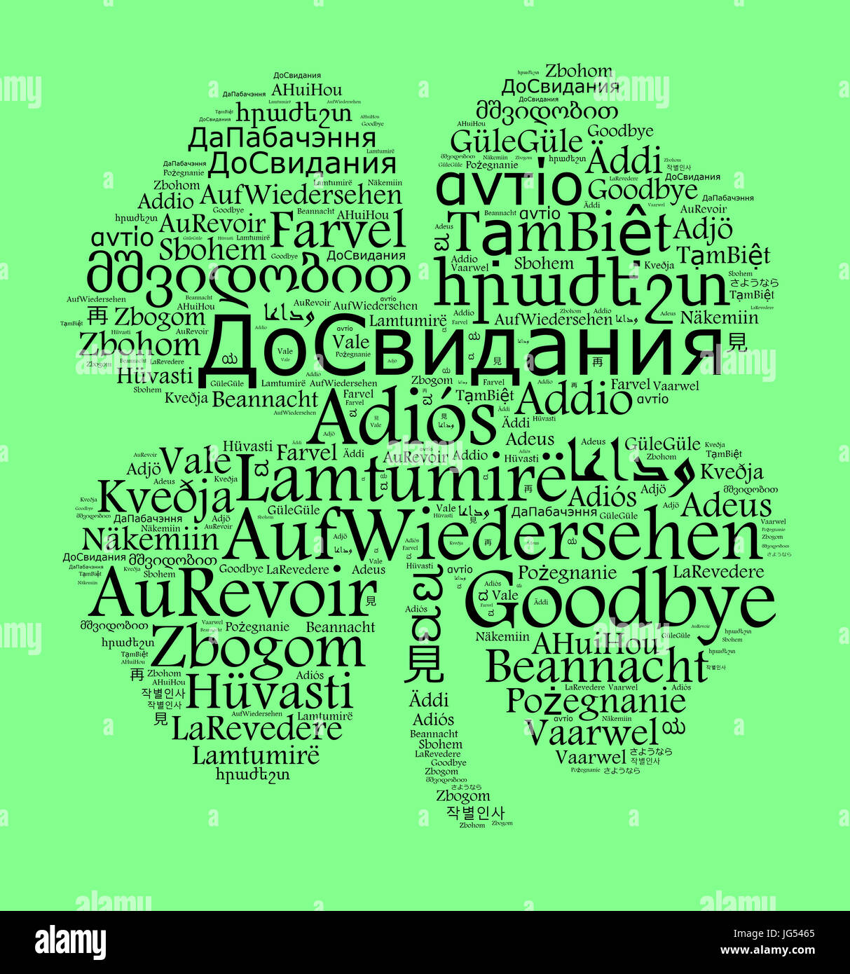 Word Goodbye in different languages word cloud concept Stock Photo Alamy