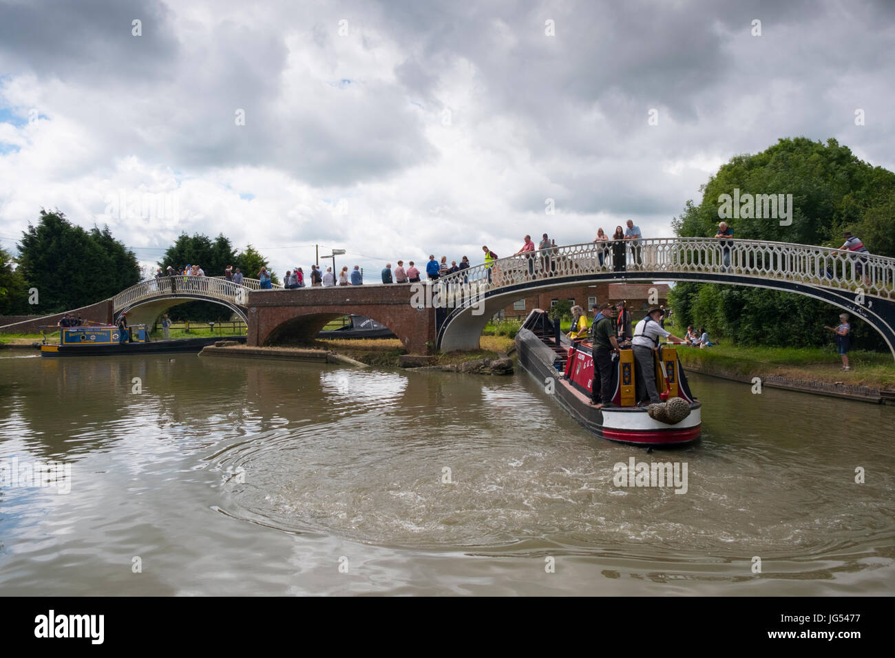 Historic narrowboat rally at Braunston Marina, Braunston, Northamptonshire Stock Photo