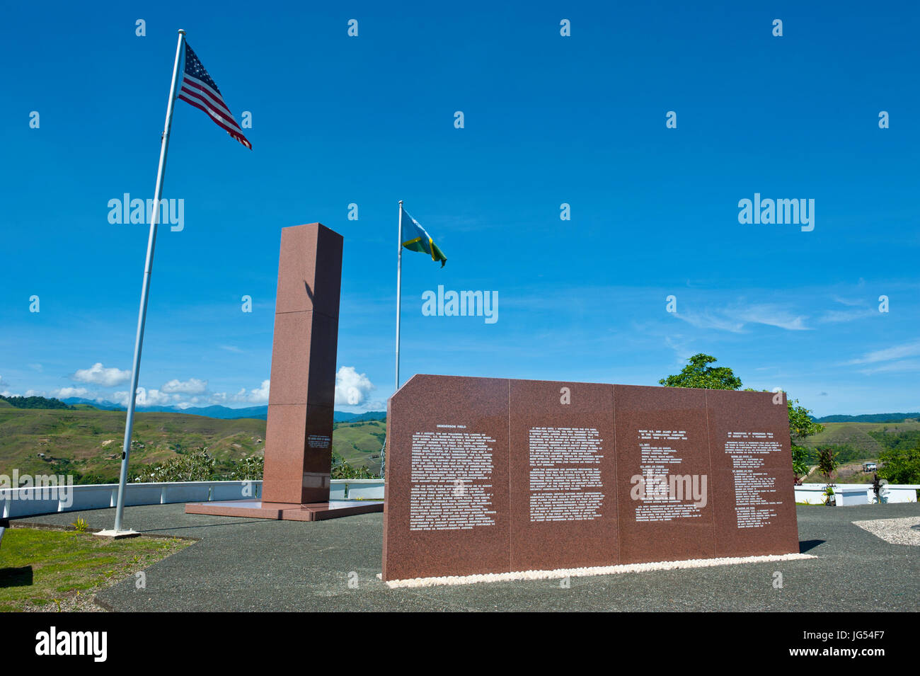 US war memorial on the skydrive over Honiara, capital of the Salomon  Islands, Pacific Stock Photo - Alamy