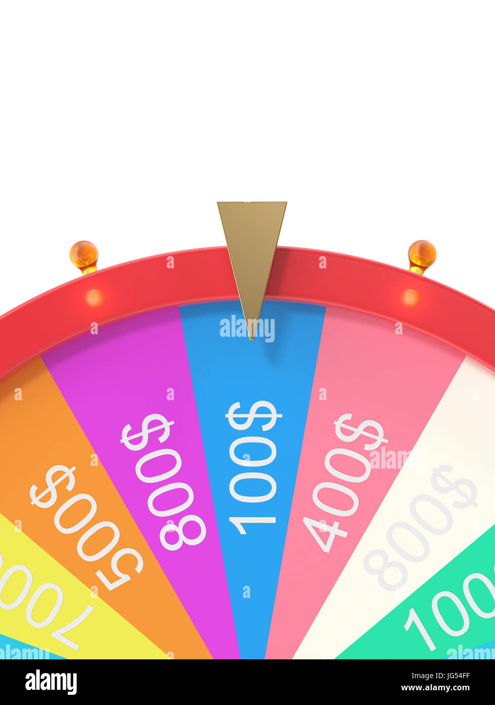 Realistic spinning fortune wheel, lucky roulette. Colorful wheel of