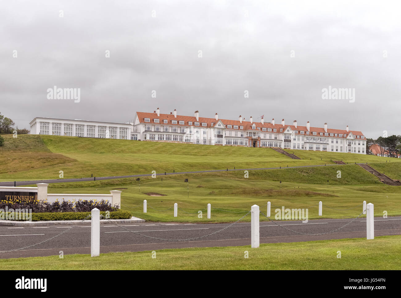 Turnberry,South Ayrshire Scotland-July 1st, 2017: The magestic buildings at Turnberry at the start of summer in Scotland. Stock Photo