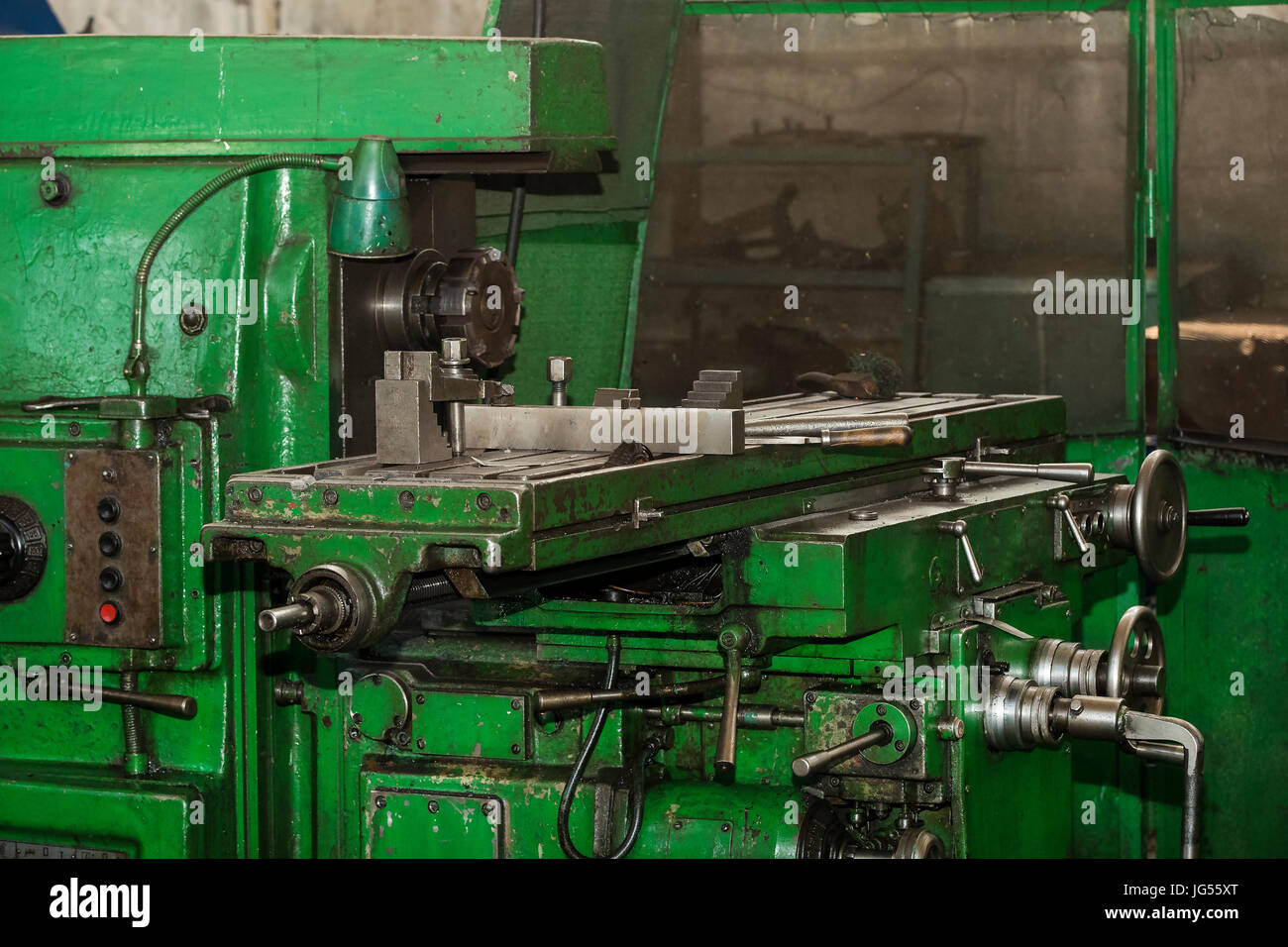 Metalworking machines working mechanisms are shot close-up Stock Photo ...