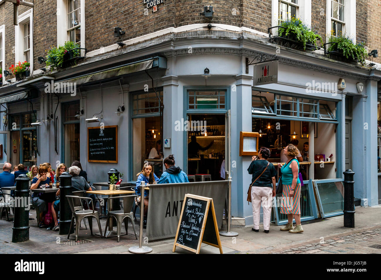 Antidote Wine Bar and Restaurant, Newburgh St, Carnaby, London, UK Stock Photo