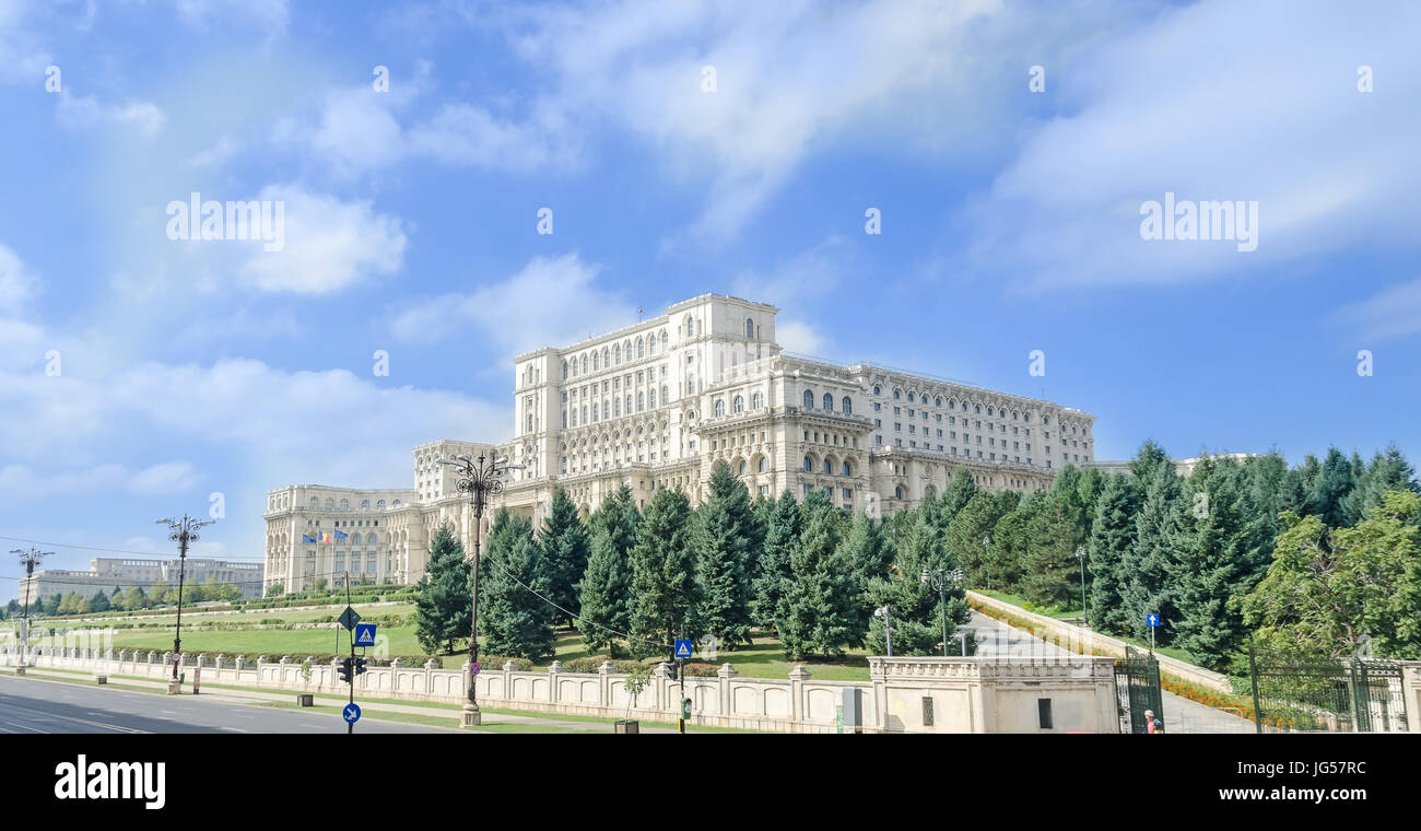 BUCHAREST, ROMANIA SEPTEMBER 19, 2015. The building called "Casa