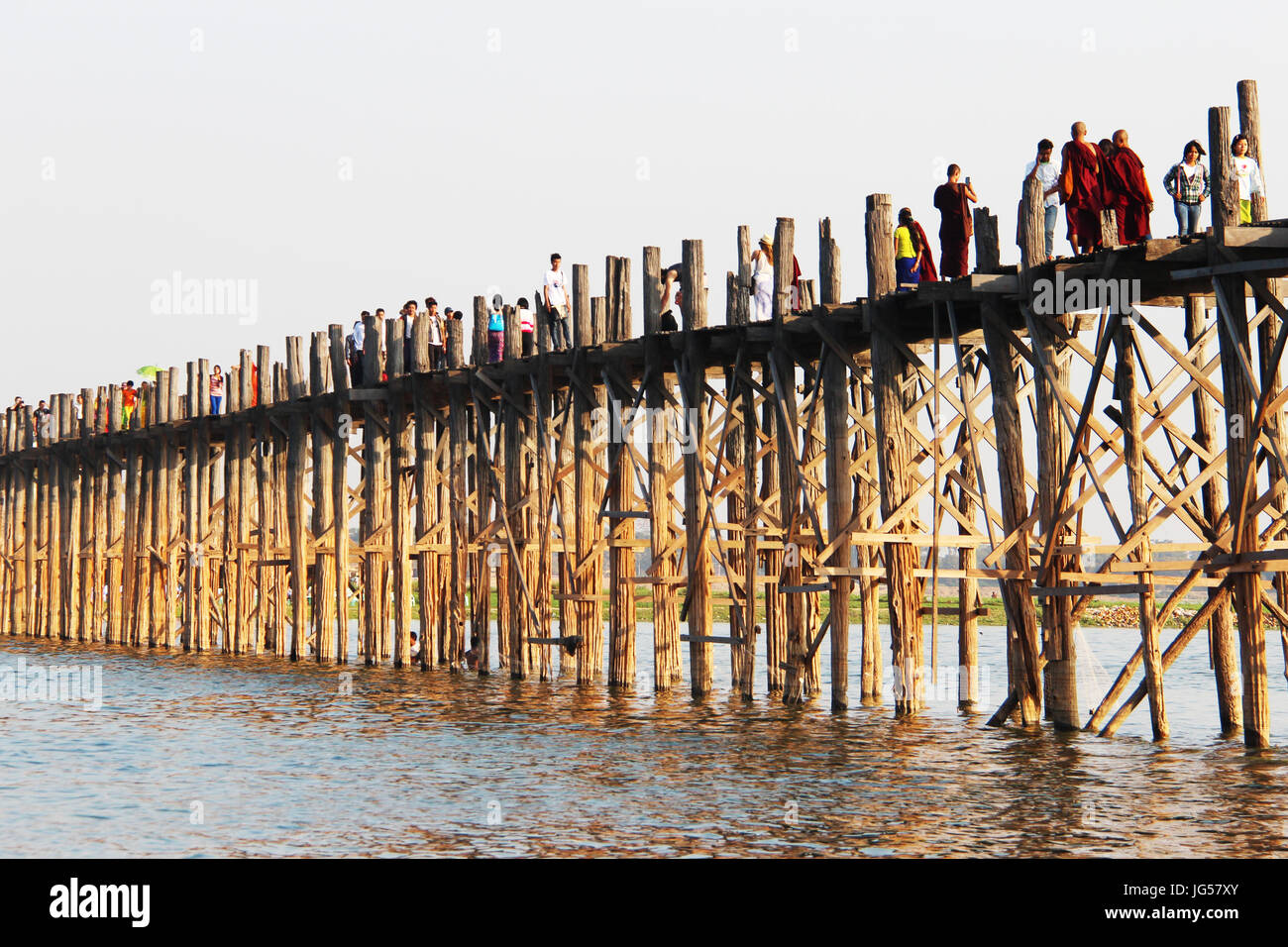U Being is the oldest and longest teak wood bridge in the world Stock ...