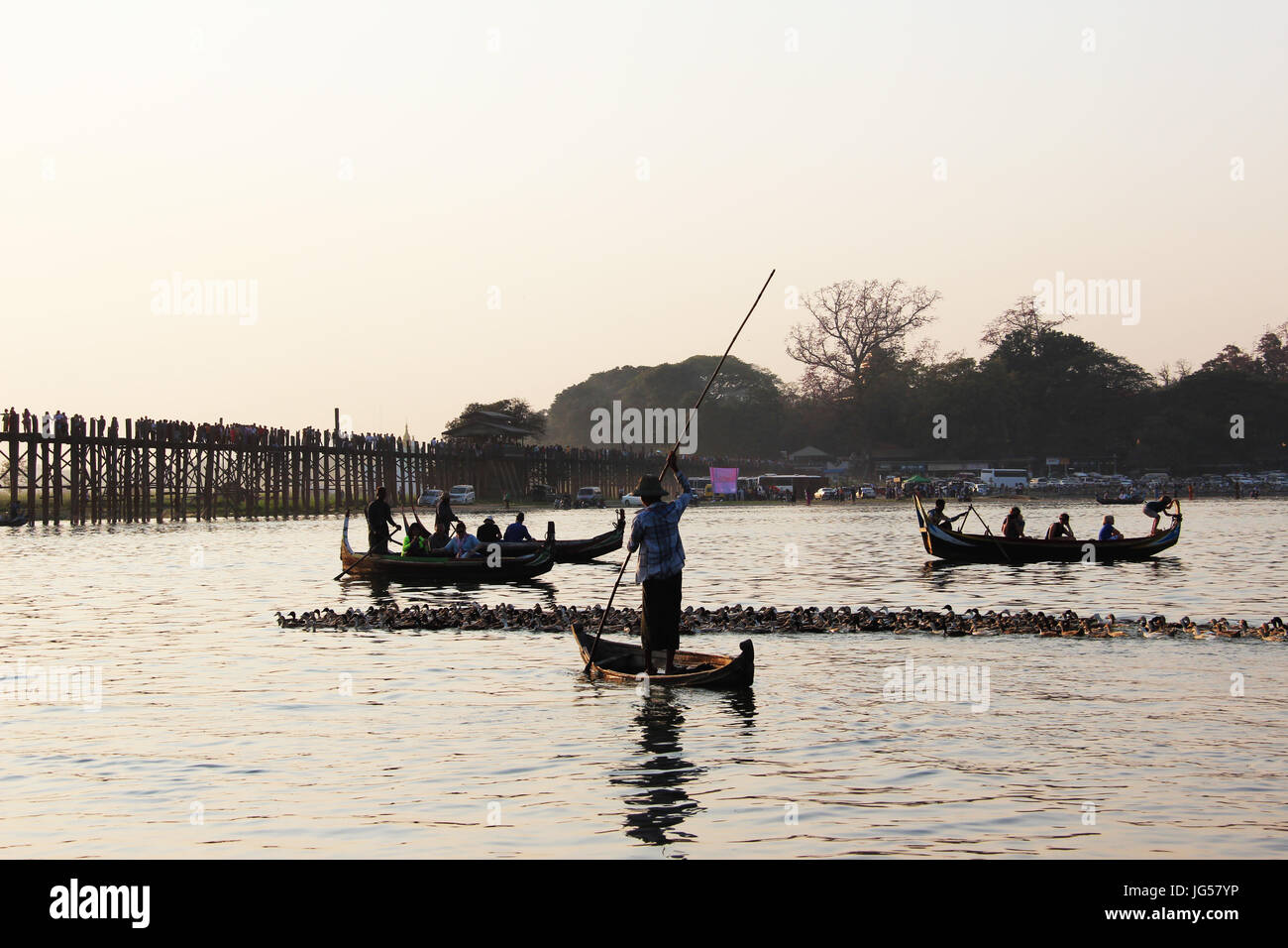 U Being is the oldest and longest teak wood bridge in the world Stock ...