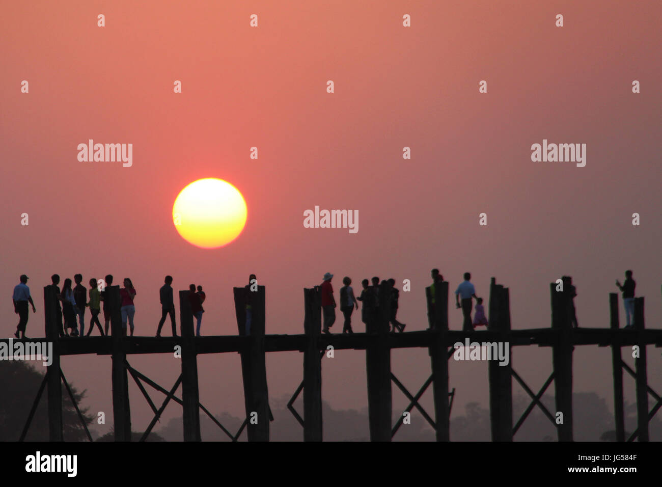 U Being is the oldest and longest teak wood bridge in the world Stock ...