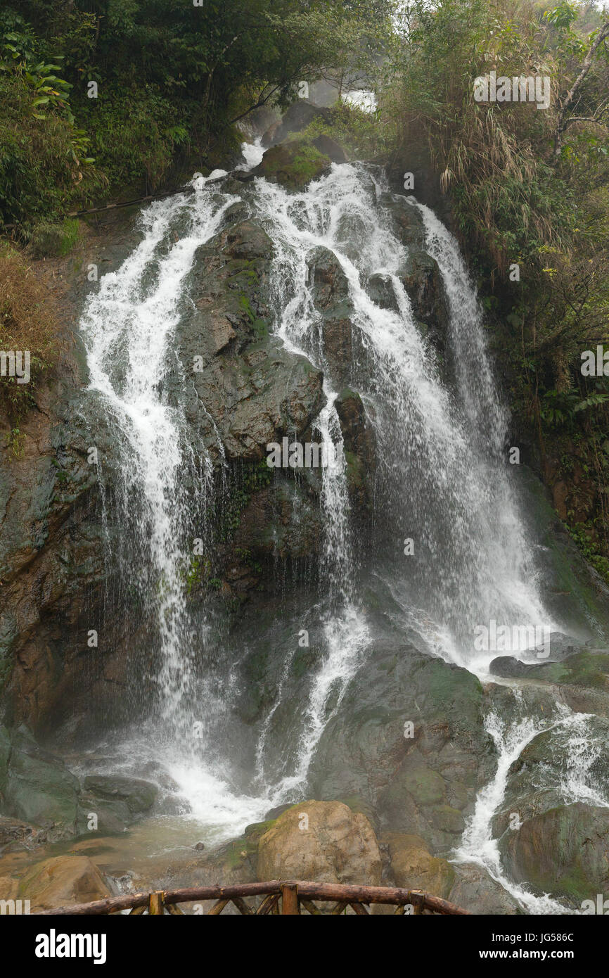 Silver waterfall in Cat Cat village, Sapa in Lao Cai, Vietnam Stock Photo