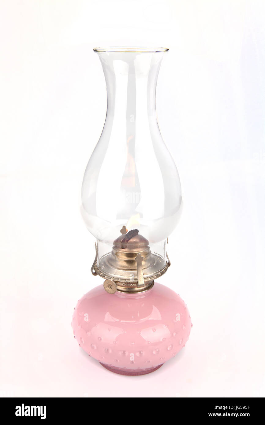 Pink glass oil lamp outlet