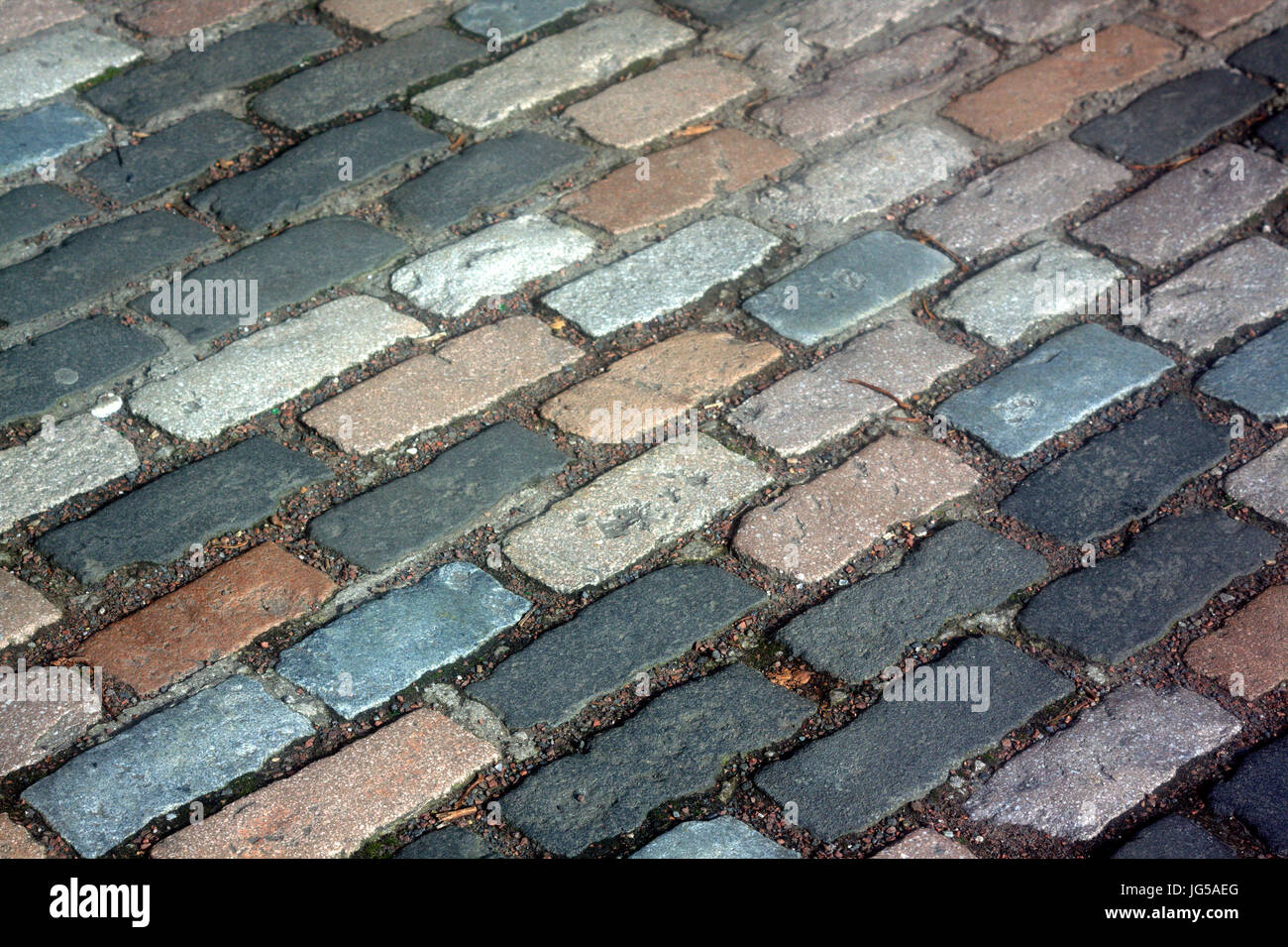 coloured cobblestones clean and tidy background Stock Photo