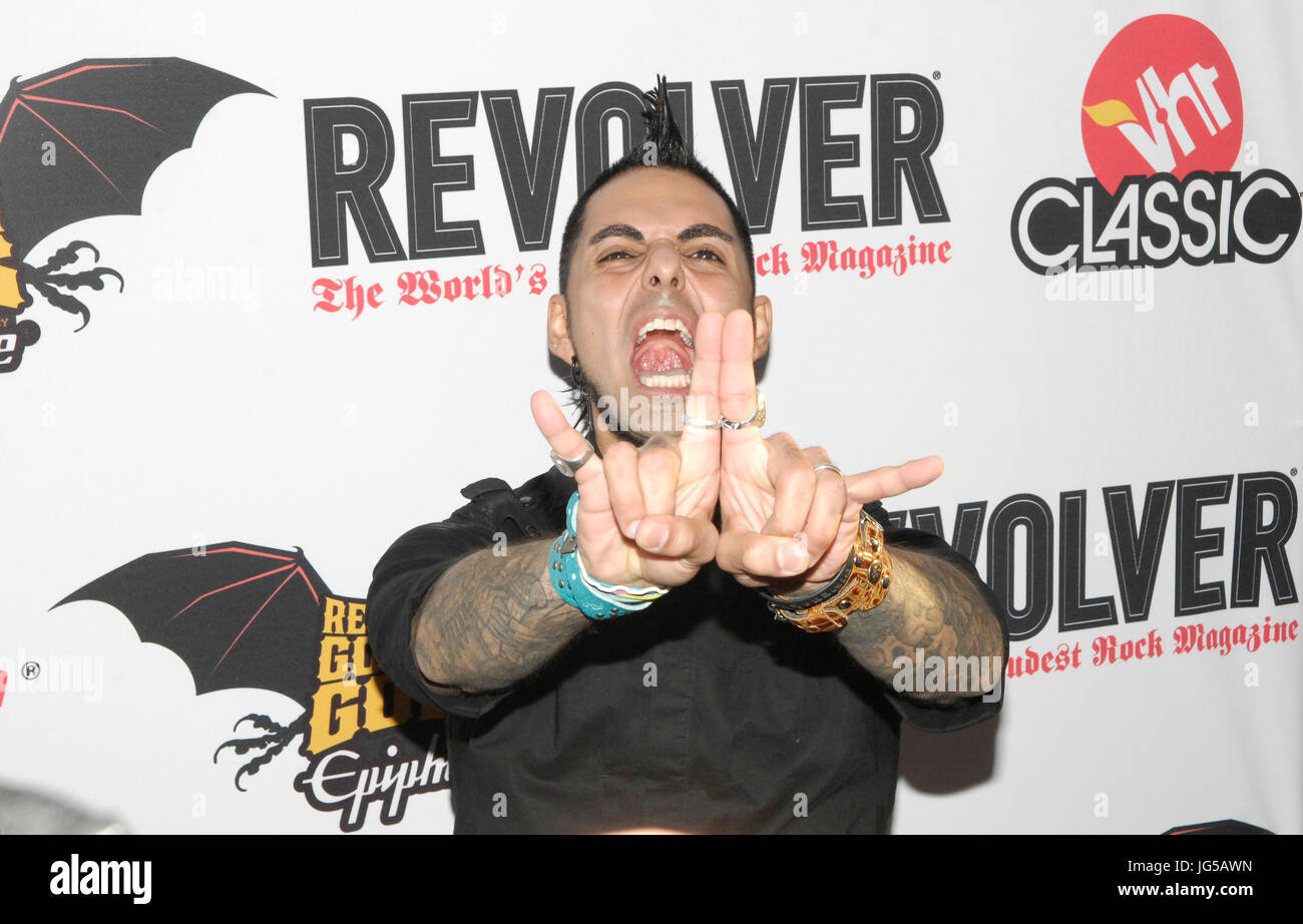 Jose Mangin arrives 3rd Annual Revolver Golden Gods Awards Club Nokia April 20,2011 Los Angeles,California. Stock Photo