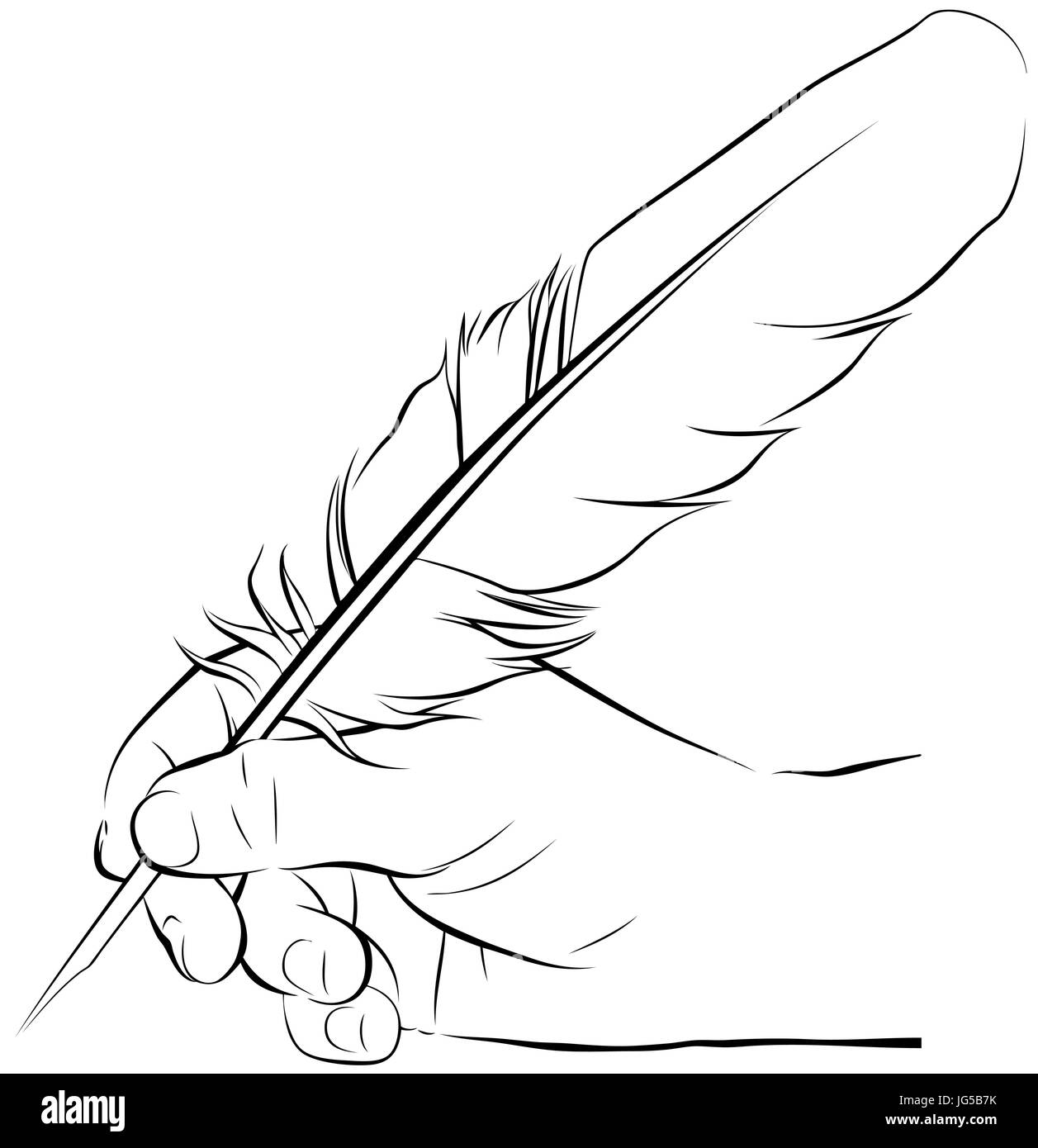 Feather pen vector hi-res stock photography and images - Alamy