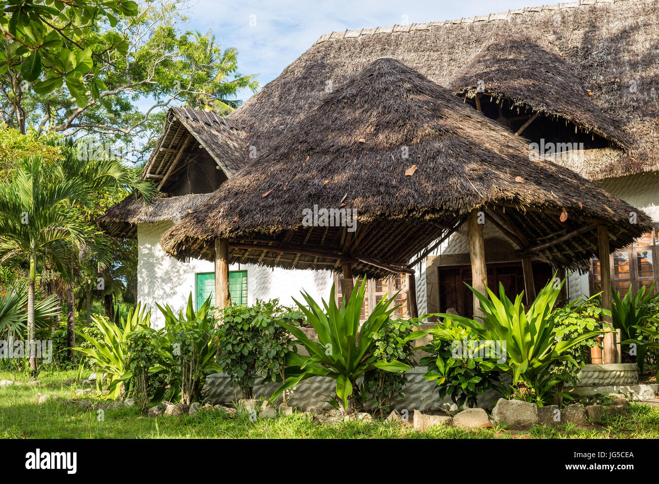 Luxury lodging in east african style, Kenya Stock Photo
