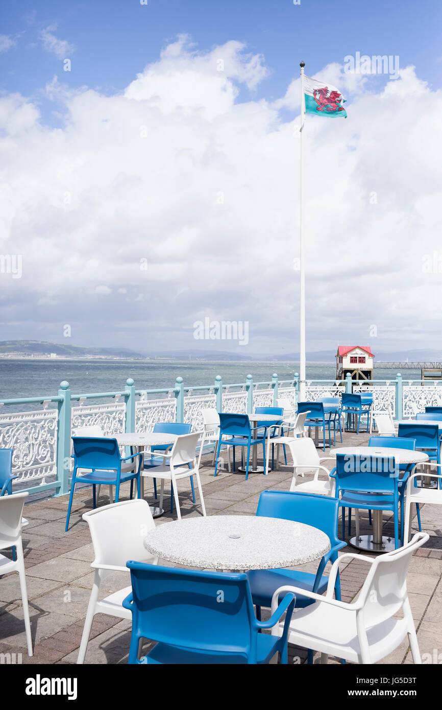 A very windy day at the Mumbles, Carmarthenshire, Wales, UK Stock Photo