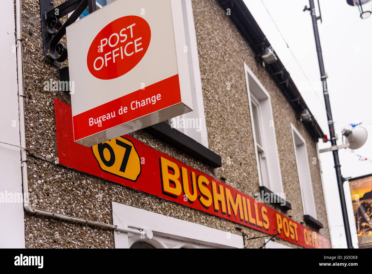 Old Post Office in Bushmills, County Antrim, Northern Ireland Stock Photo