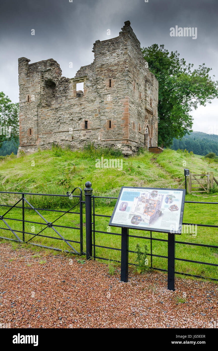 The stone ruins of Hopton castle, Shropshire. Stock Photo