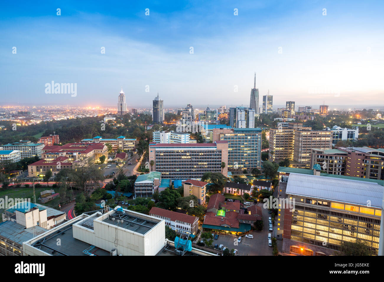 Modern Nairobi cityscape - capital city of Kenya, East Africa Stock ...