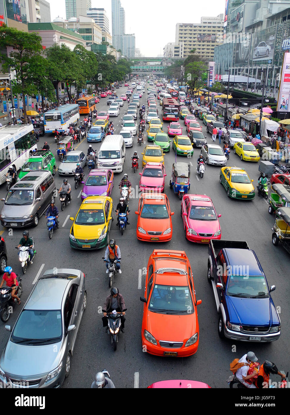 Traffic Jam - Bangkok Stock Photo