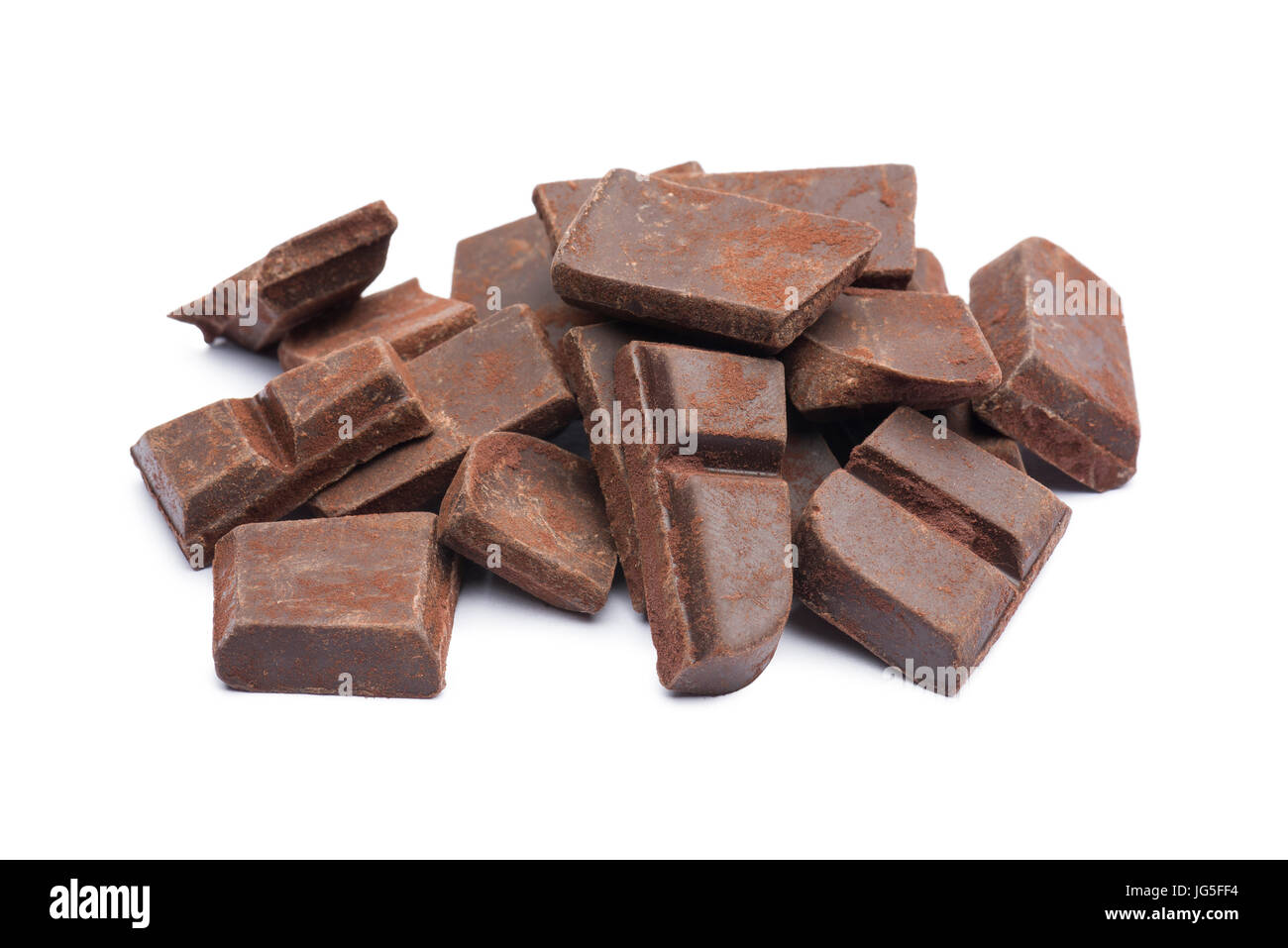 dark chocolate block on white background Stock Photo