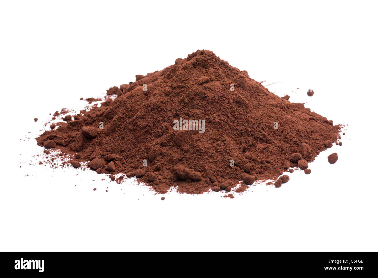heap of dark cocoa powder on white background Stock Photo - Alamy