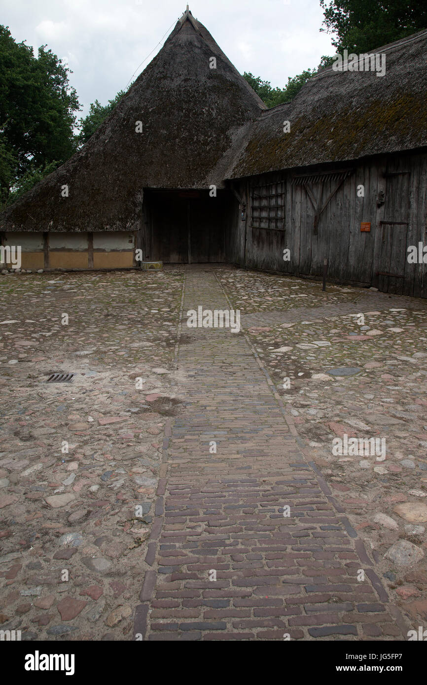 Old barn in Dutch historic village Orvelte, Drenthe, Netherlands Stock Photo